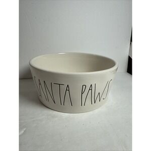 Rae Dunn Artisan Collection by Magenta 8" Bowl 3.5" Tall "Santa Paws"